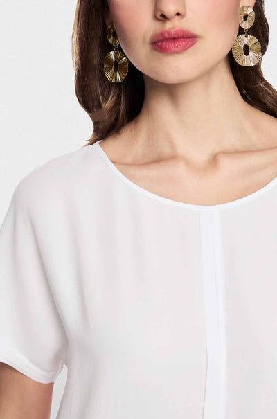 Marc Cain - Summer Flash Loose-Fitting Flowing Blouse in White