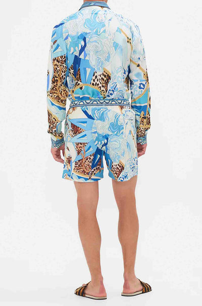Camilla - Sky Cheetah Mid Length Boardshort