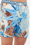 Camilla - Sky Cheetah Mid Length Boardshort
