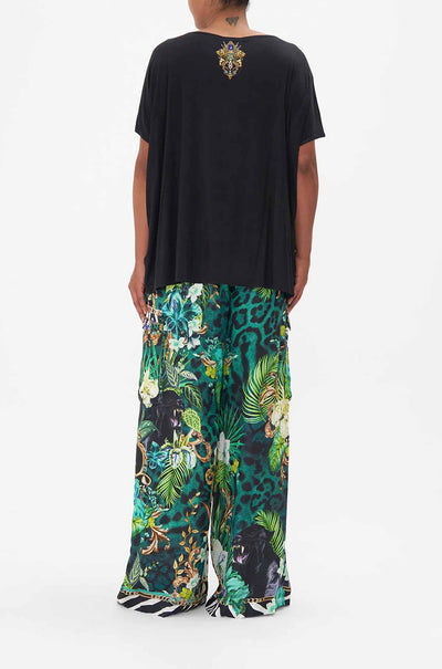Camilla - Sing My Song Loose Fit Round Neck Tee - Black