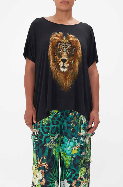 Camilla - Sing My Song Loose Fit Round Neck Tee - Black