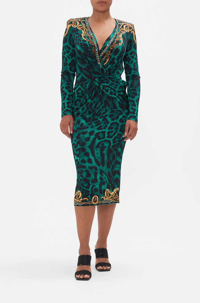 Camilla - Sing My Song V-Neck Midi Cross Front Dress
