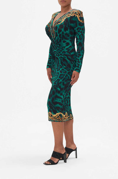 Camilla - Sing My Song V-Neck Midi Cross Front Dress
