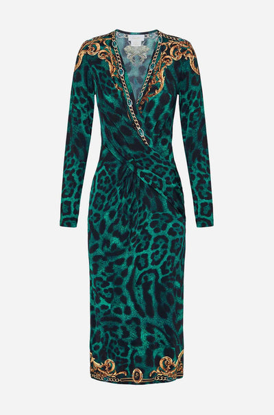 Camilla - Sing My Song V-Neck Midi Cross Front Dress