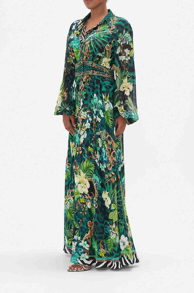 Camilla - Sing My Song Waistband Long Dress w/ Collar
