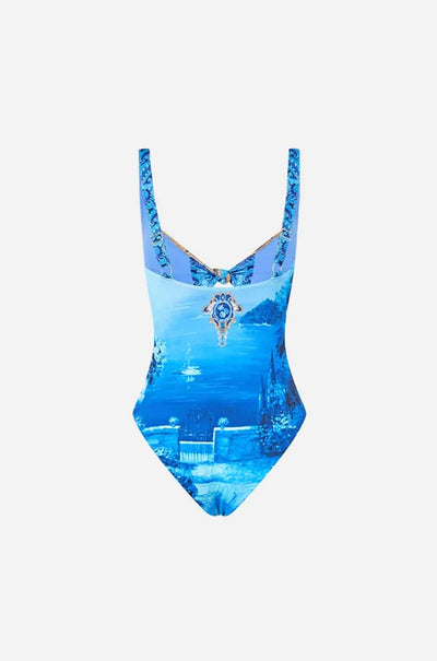 Camilla - Sweet Sacré Bleu Sweetheart Neck One Piece w/ Tie Front