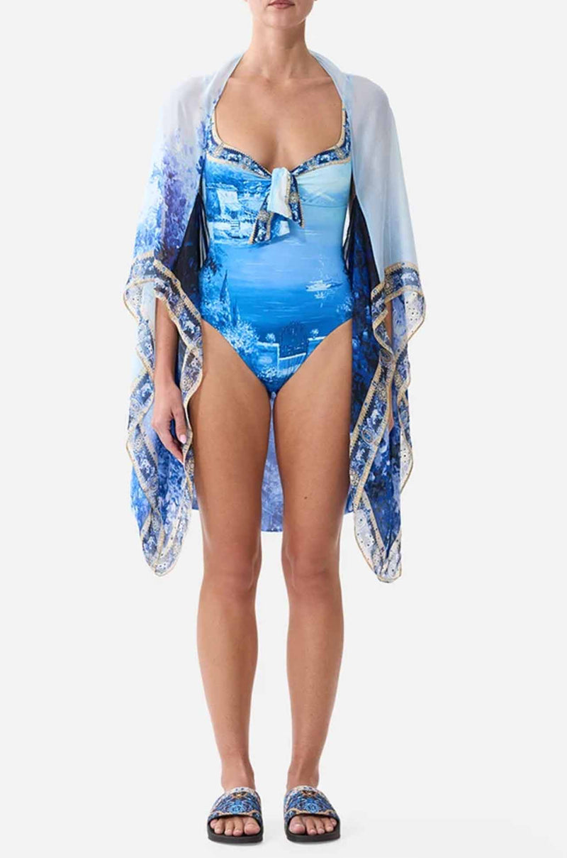 Camilla - Sweet Sacré Bleu Silk Chiffon Shrug