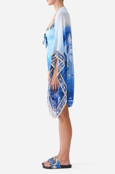 Camilla - Sweet Sacré Bleu Silk Chiffon Shrug