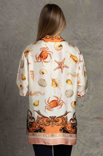Cooper - Sea Shells On The Sea Shore Let The Sun Shine Shirt in Pink Black Shells