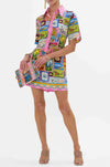 Camilla - Salty Splendour Short Sleeve Mini Shirt Dress