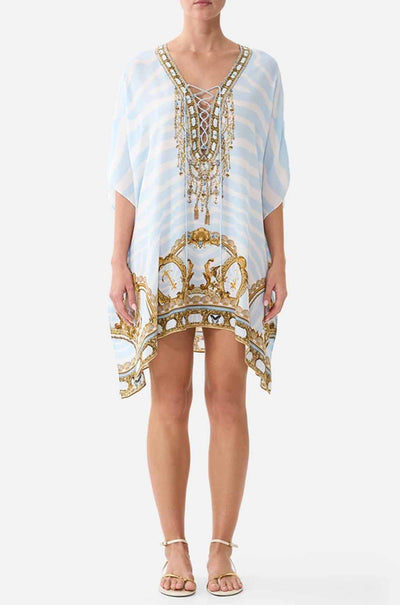 Camilla - Spirit Of Stripes Short Lace Up Kaftan
