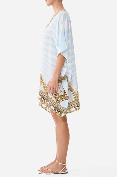 Camilla - Spirit Of Stripes Short Lace Up Kaftan