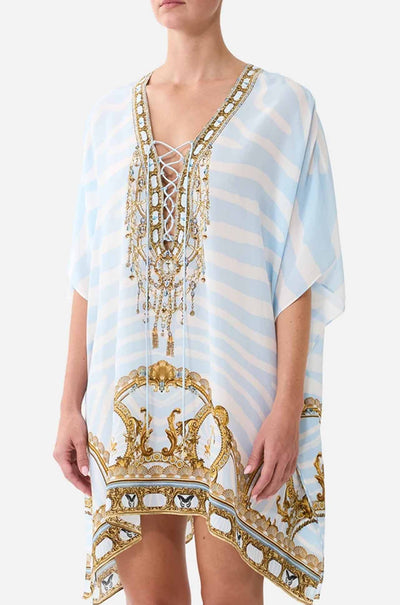 Camilla - Spirit Of Stripes Short Lace Up Kaftan