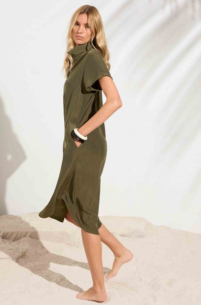 Mela Purdie - SS Zip Dress in Seaweed