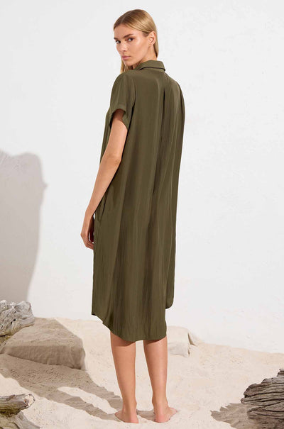 Mela Purdie - SS Zip Dress in Seaweed