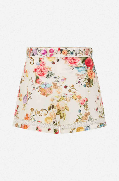 Camilla - Sew Yesterday High Waisted Shorts w/ Lace Insert