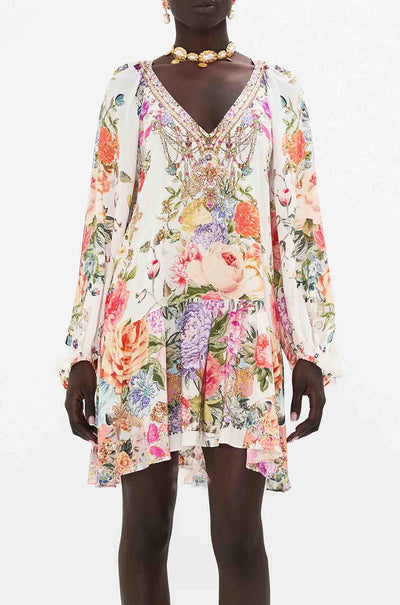 Camilla - Sew Yesterday V-Neck Dress w/ Blouson Sleeve