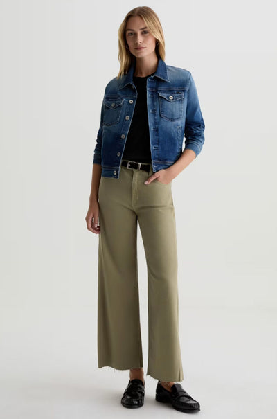 AG Jeans - Saige Wide Leg Crop Jean in Dusty Sage