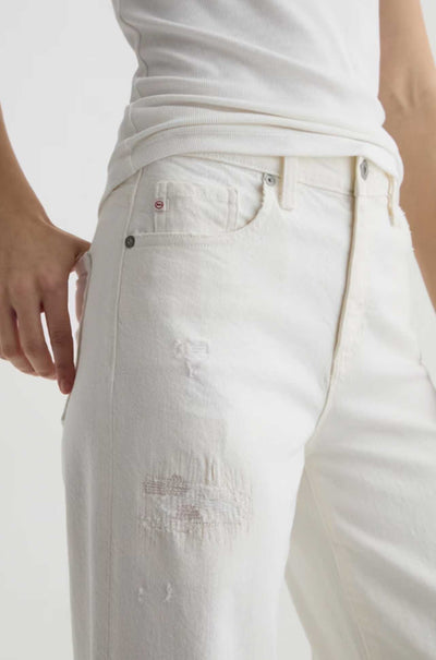 AG Jeans - Saige Wide Leg Crop Jean in Powder Mended