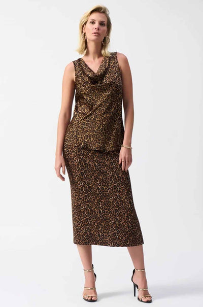 Joseph Ribkoff - Satin Sleeveless Animal Print Top