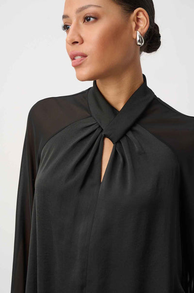 Joseph Ribkoff - Satin Top w/ Chiffon Sleeves