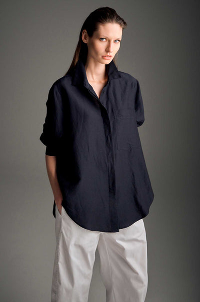 Mela Purdie - Saville Shirt in Waxed Linen Voile