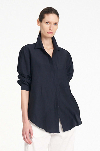 Mela Purdie - Saville Shirt in Waxed Linen Voile