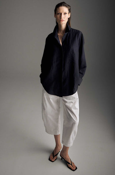 Mela Purdie - Crop Barrel Pant in Cotton Panama