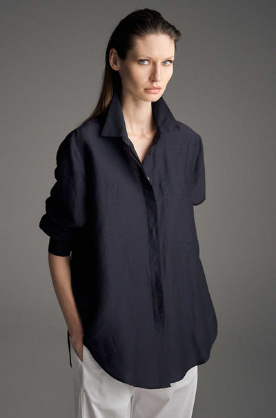 Mela Purdie - Saville Shirt in Waxed Linen Voile