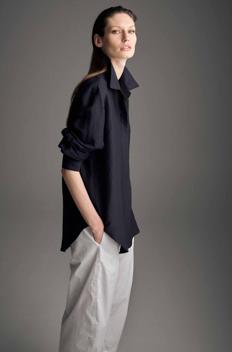 Mela Purdie - Saville Shirt in Waxed Linen Voile