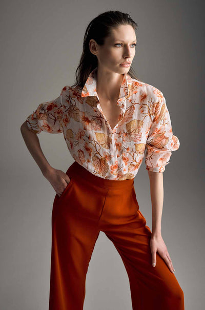 Mela Purdie - Saville Shirt in Herbarium Linen Voile