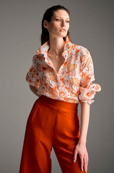 Mela Purdie - Saville Shirt in Herbarium Linen Voile