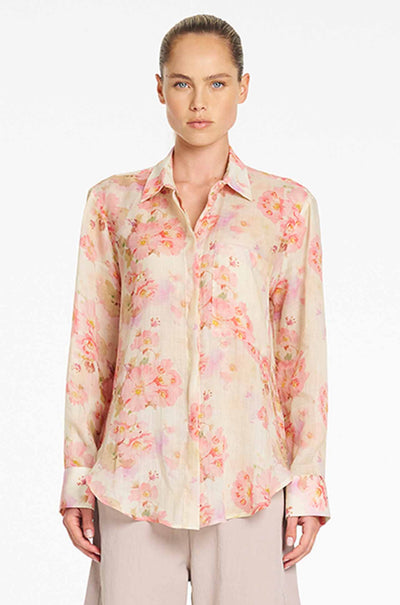 Mela Purdie - Saville Shirt in Misty Floral Linen Voile