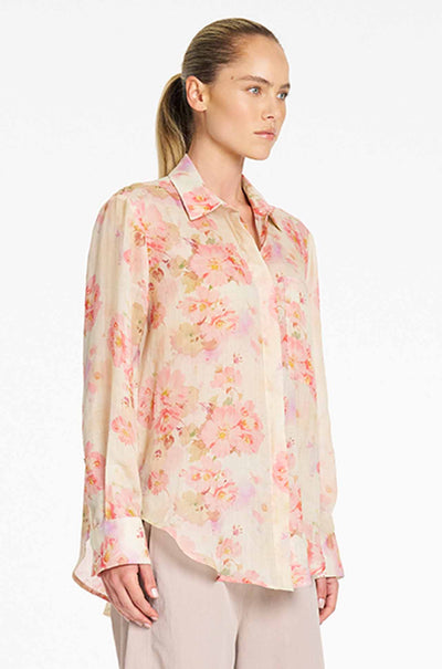 Mela Purdie - Saville Shirt in Misty Floral Linen Voile