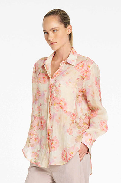 Mela Purdie - Saville Shirt in Misty Floral Linen Voile