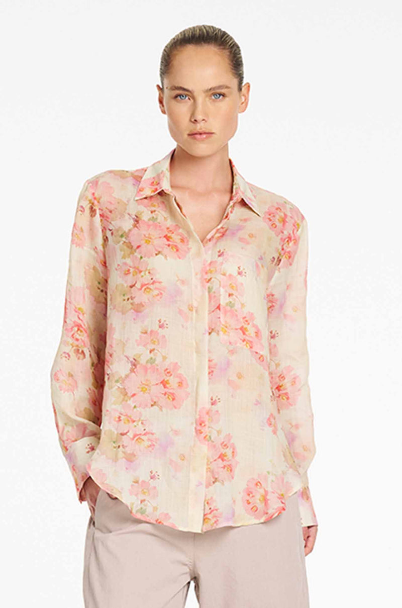 Mela Purdie - Saville Shirt in Misty Floral Linen Voile