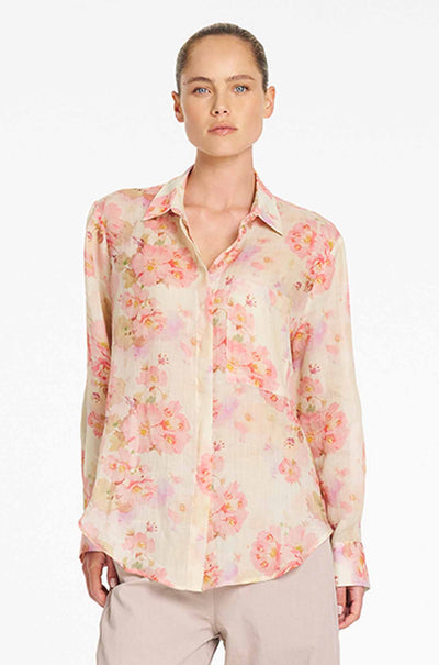 Mela Purdie - Saville Shirt in Misty Floral Linen Voile