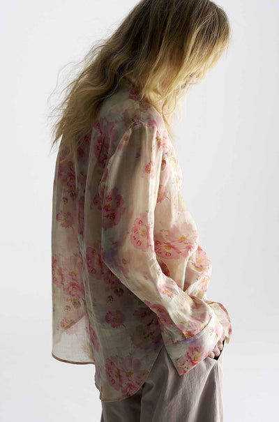 Mela Purdie - Saville Shirt in Misty Floral Linen Voile