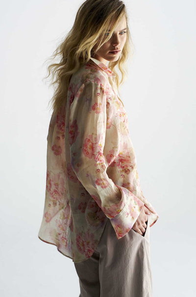 Mela Purdie - Saville Shirt in Misty Floral Linen Voile