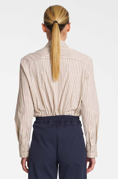 Mela Purdie - Saville Shirt in Pin Stripe Microprene