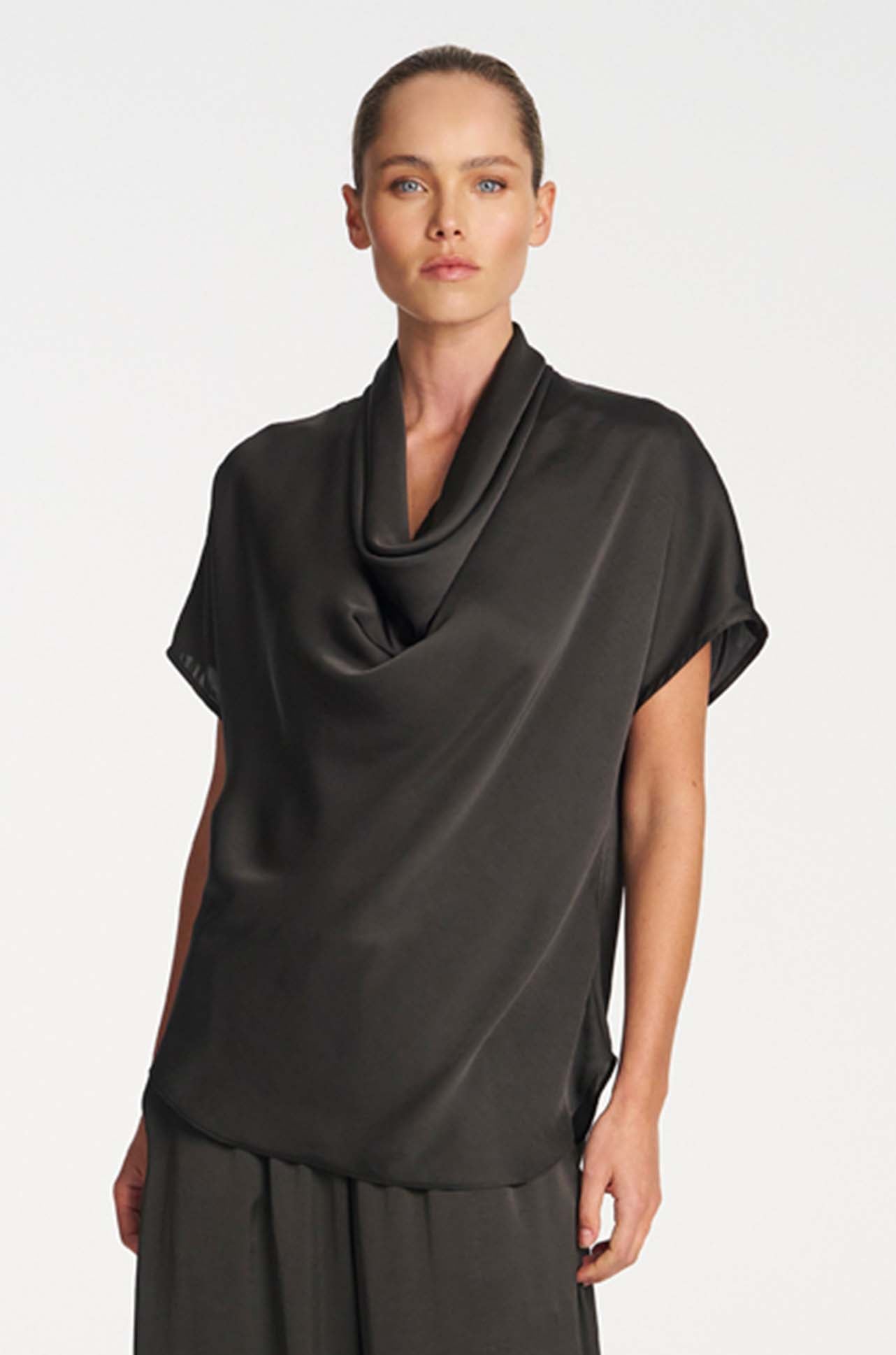 Mela Purdie - Scallop Tank in Mirror Satin