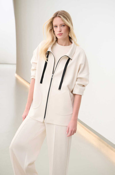Joseph Ribkoff - Scuba Jersey Funnel-Neck Boxy Jacket