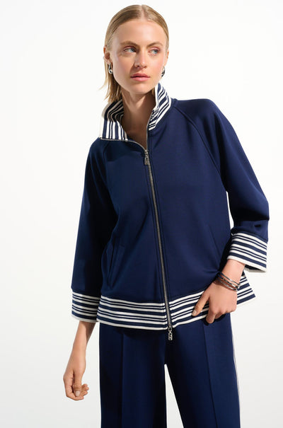 Joseph Ribkoff - Scuba Jersey Jacket with Funnel Collar