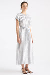 Mela Purdie - Shell Dress in Trio Stripe Print Linen