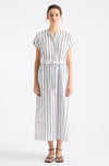 Mela Purdie - Shell Dress in Trio Stripe Print Linen