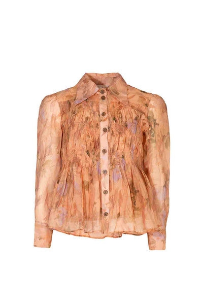 Trelise Cooper - Peach & Everyday Shirred Vision Shirt