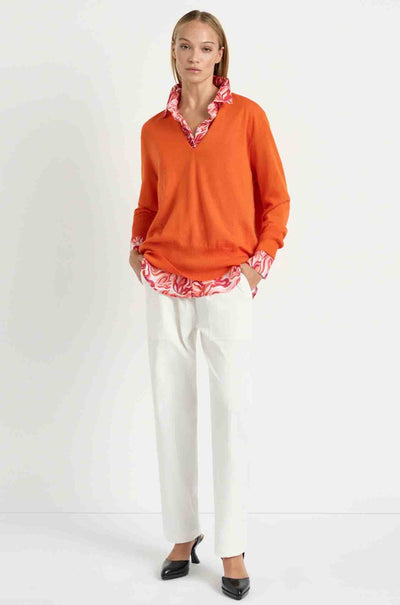 Mela Purdie - Soft Shirt in Tangello Print Silk