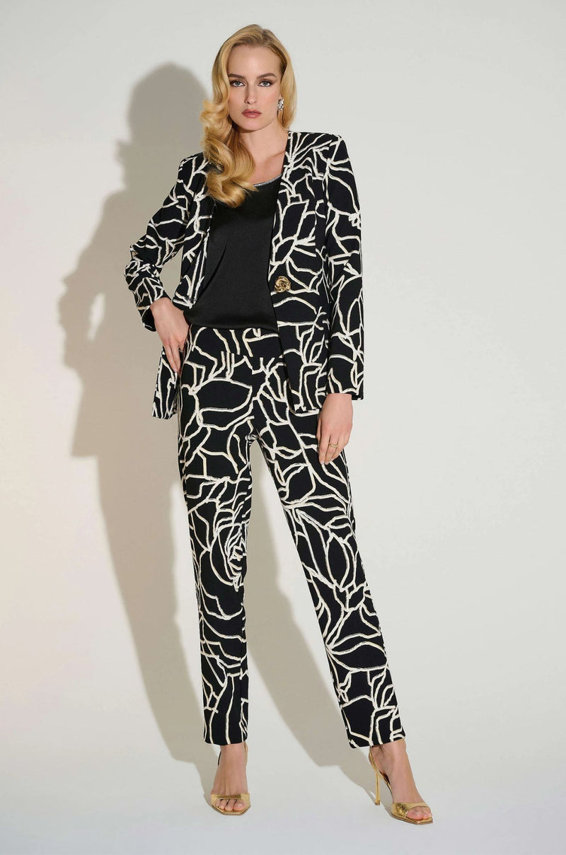 Joseph Ribkoff - Signature Lux Twill Foiled Floral Slim Fit Pants