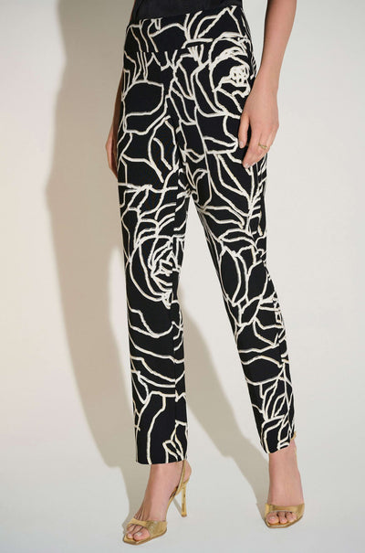 Joseph Ribkoff - Signature Lux Twill Foiled Floral Slim Fit Pants
