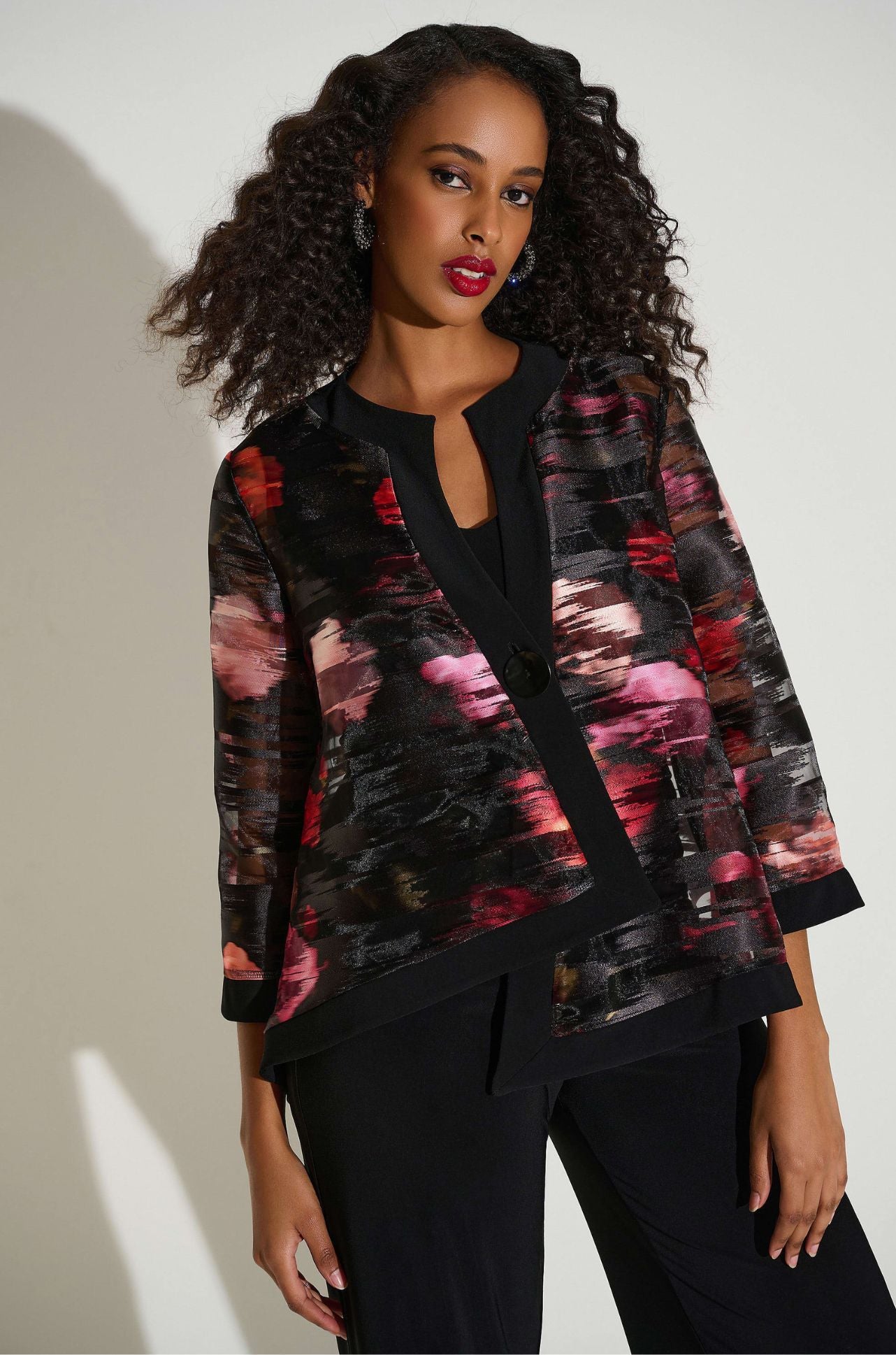 Joseph Ribkoff - Signature Organza and Silky Knit Floral Swing Jacket
